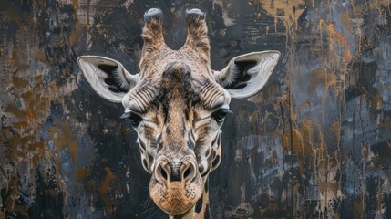 Poster - A giraffe s portrait