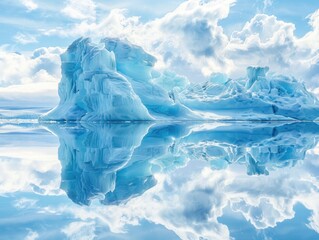 Canvas Print - Iceberg floating on water