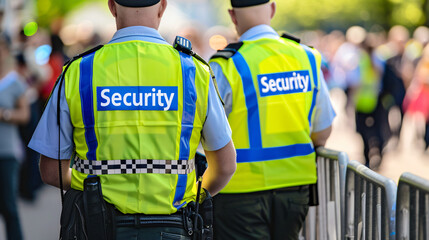 dedicated security personnel ensuring a safe environment for attendees at a busy public event