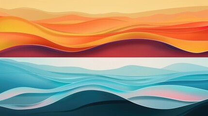 Sticker - Colored ocean waves