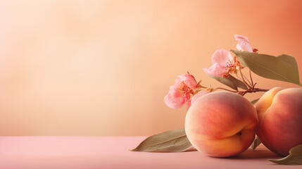 Wall Mural - Peaches with Blossoms