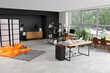 © Pixel-Shot - Interior of modern office with desks, beanbags and plants