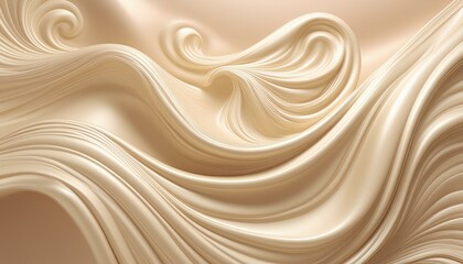 Poster - Soft pastel cream shiny satin silk swirl wave background