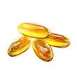 © Tabassum - Golden Gel Capsules of Fish Oil on transparent or white background
