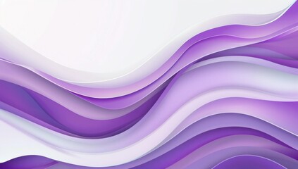 Wall Mural - purple and white background with abstract waves generative ai