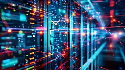 Abstract background technology. Futuristic cyberspace with modern connection, global communication, and science Network analysis connectivity, delivery information internet. Planet earth international