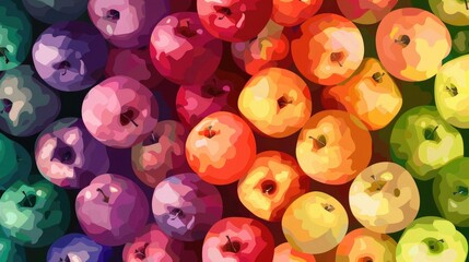 Wall Mural - background of apples of different colors