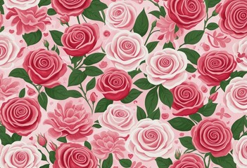 Wall Mural - rose flowers illustration