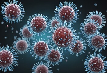 Wall Mural - Influenza virus cells