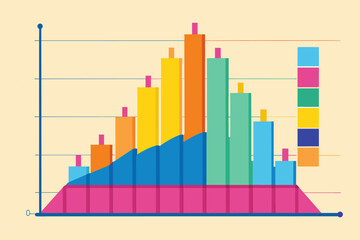 Poster - a chart with a bar chart on it, histogram to illustrate the distributionnumerical data