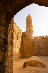 Wall Mural - Ribat of Monastir, Islamic defensive structure, located in Monastir, Tunisia, North Africa. Picturesque view from arch