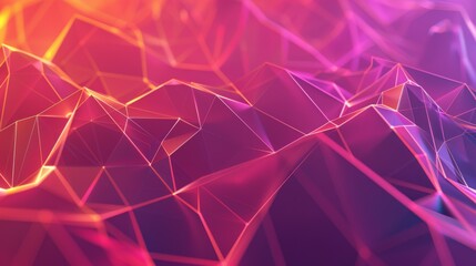 Wall Mural - purple background overlaid with a colorful geometric network suggesting connection and digital lands