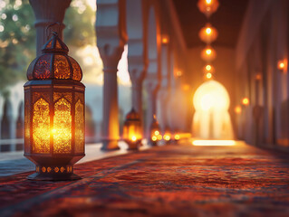 Poster - Eid al fitr or eid mubarak luxury realistic islamic. Generative AI