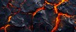 © Mentari - Lava texture background. Hot glowing lava closeup background, black orange heat design, top view. Abstract background of extinct lava with red gaps.