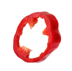 Wall Mural - Slice of red bell pepper isolated on white