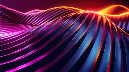 Wall Mural - strikingly colorful 3d digital wave pattern with a sense of fluid motion and energy, immersed in a s