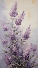Wall Mural - Lavender flower pattern painting blossom lilac.