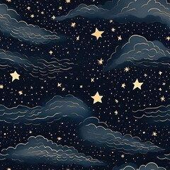 Wall Mural - Night star sky astronomy pattern space.