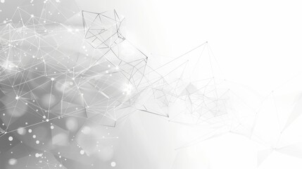 Wall Mural - An abstract arrangement of geometric shapes and connections on a white background, implying a network or a web of elements