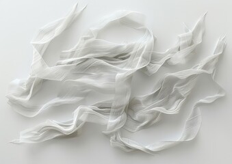 Wall Mural - White Silk Ribbon Crepe Folded Into Various Shapes