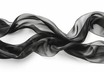 Wall Mural - A dramatic black and white photo of a ribbon