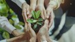 © PerfectPhoto - Business people hold plant together , ecology concept