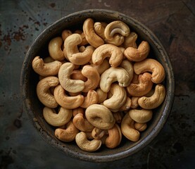 Wall Mural - A close up of a bunch of peanuts in a bowl.