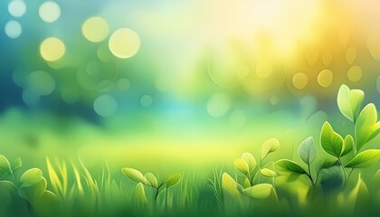 Wall Mural - spring background with grass