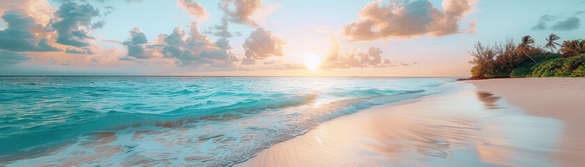 Poster - Sunset on a Tropical Beach.