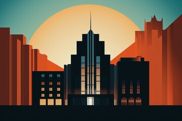 Wall Mural - Hotel architecture silhouette metropolis