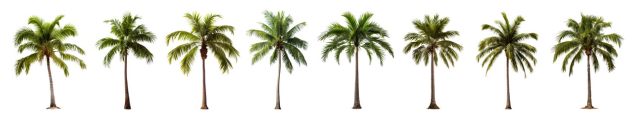 Canvas Print - Tropical palm tree png cut out element set