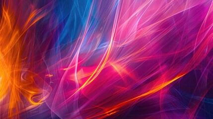 Wall Mural - A close up of a vivid array of neon lights glowing in shades of purple, pink, magenta, and violet against a dark background, resembling an organism or plant with striking visual effect lighting AIG50