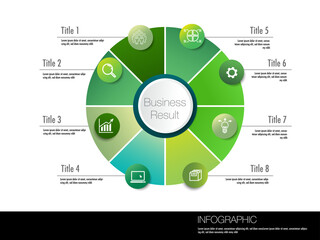 Wall Mural - 8 step circle develop a structured circle infographic template