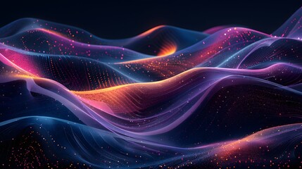 Wall Mural - A colorful, abstract image of a wave with orange and purple colors