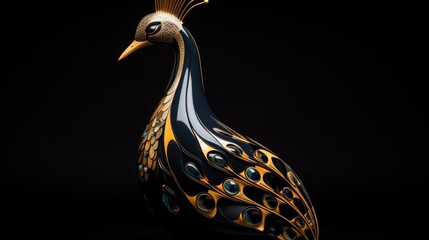 Wall Mural - golden pheasant isolated on black