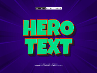 Wall Mural - hero text editable text effect in super and hero text style