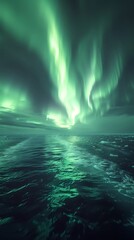 Wall Mural - Stunning Aurora Australis over the vast Southern Ocean, a captivating natural display