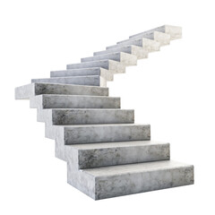 Wall Mural - stairs to success isolated on transparent white background, clipping path