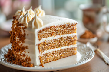 Canvas Print - Moist Carrot Cake with cream cheese frosting