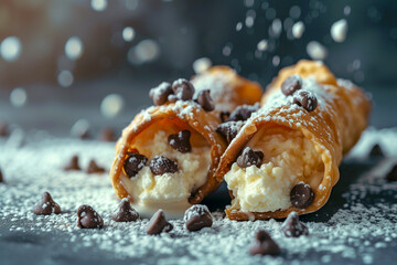 Wall Mural - Cannoli with ricotta filling and chocolate chips