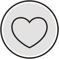Wall Mural - Heart linear icon inside a circle isolated on white background