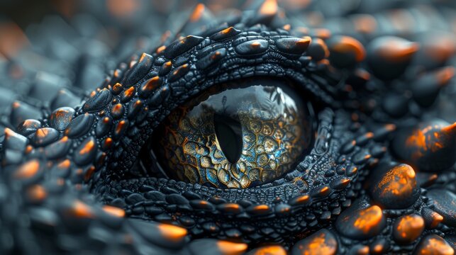 A strange creature with intricate geometric patterns and a beautiful black color.