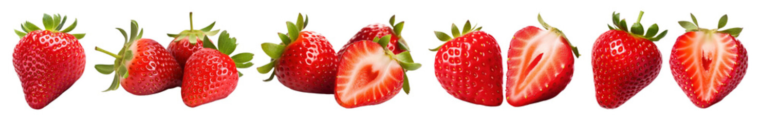 Canvas Print - PNG Strawberrys  cut out element set