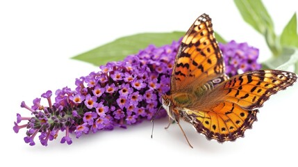 Butterfly Bush on white background