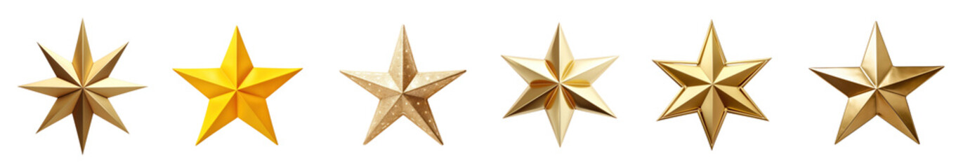 Wall Mural - Golden stars png cut out element set