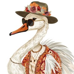 Wall Mural - Swan Boho-Chic fashion