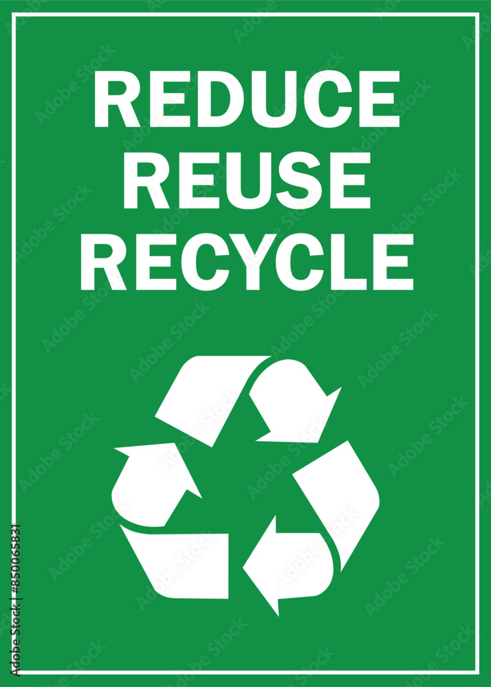 reduce, reuse, recycle symbol green background sign, environmental ...