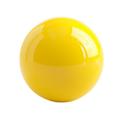 floated round yellow ball isolate on transparency background