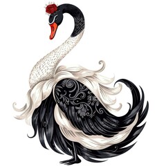 Wall Mural - Swan vintage revival fashion