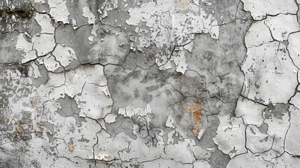 Poster - Close-up of a high-resolution grunge concrete wall texture with cracks